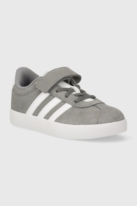 Детские замшевые кроссовки adidas VL COURT 3.0 EL C цвет серый
