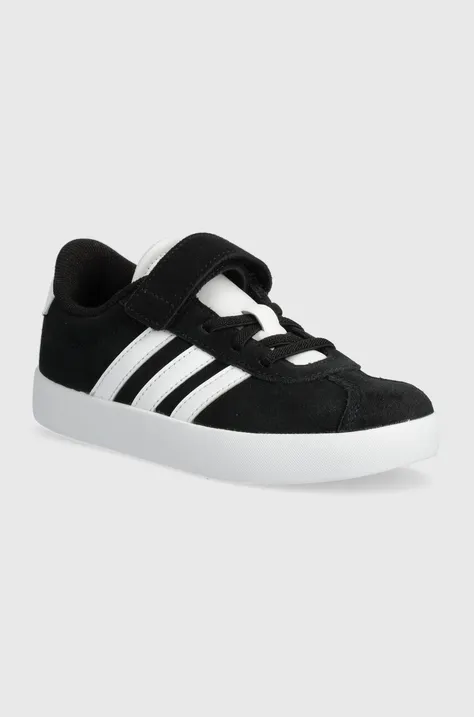 adidas sneakersy zamszowe dziecięce VL COURT 3.0 EL C kolor czarny