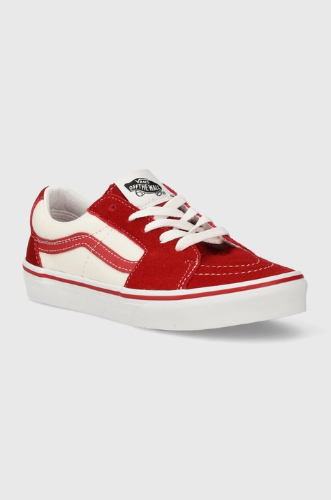 Detské semišové tenisky Vans JN SK8-Low červená farba