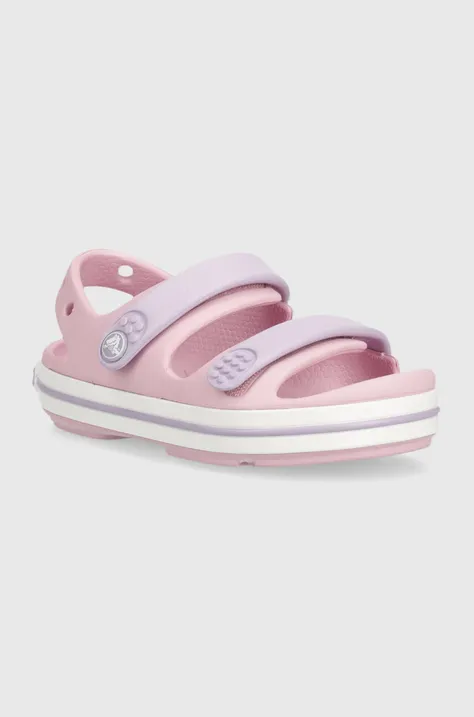 Crocs sandały dziecięce CROCBAND CRUISER SANDAL kolor różowy