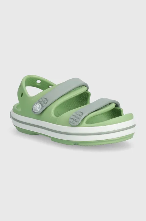 Detské sandále Crocs CROCBAND CRUISER SANDAL zelená farba