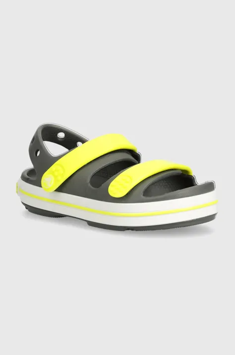 Otroški sandali Crocs Crocband Cruiser Sandal siva barva