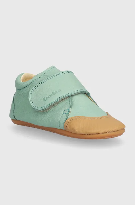 Kojenecké kožené boty Froddo zelená barva
