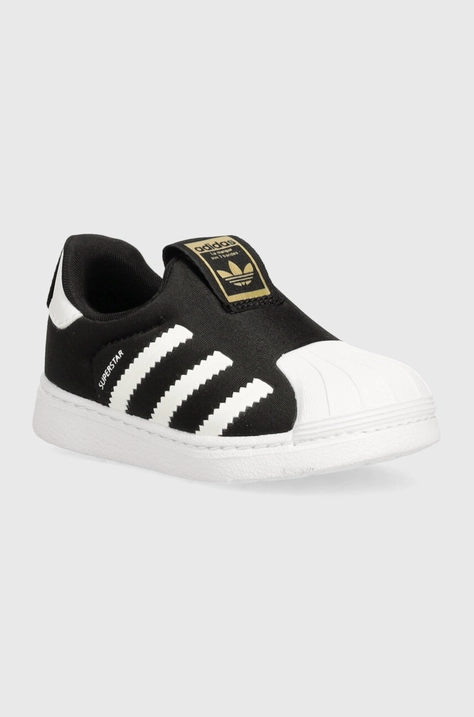 Detské tenisky adidas Originals SUPERSTAR 360 čierna farba