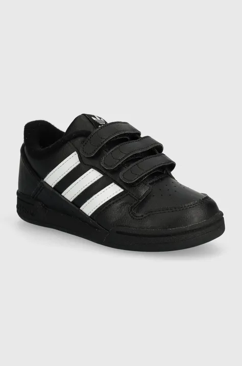 Παιδικά δερμάτινα αθλητικά παπούτσια adidas Originals χρώμα: μαύρο