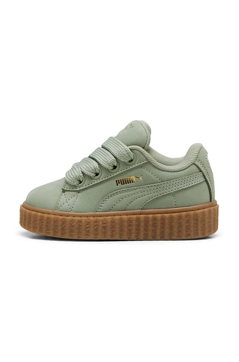 Dětské nubukové sneakers boty Puma CREEPER PHATTY NUBUCK zelená barva, 39986802