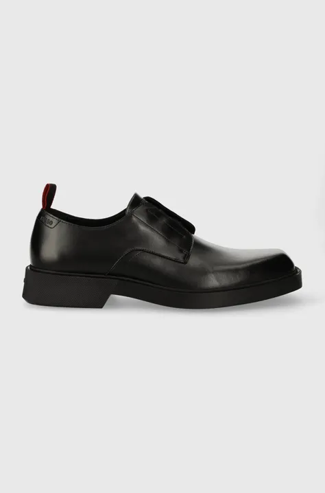 Шкіряні туфлі HUGO Iker чоловічі колір чорний 50512734