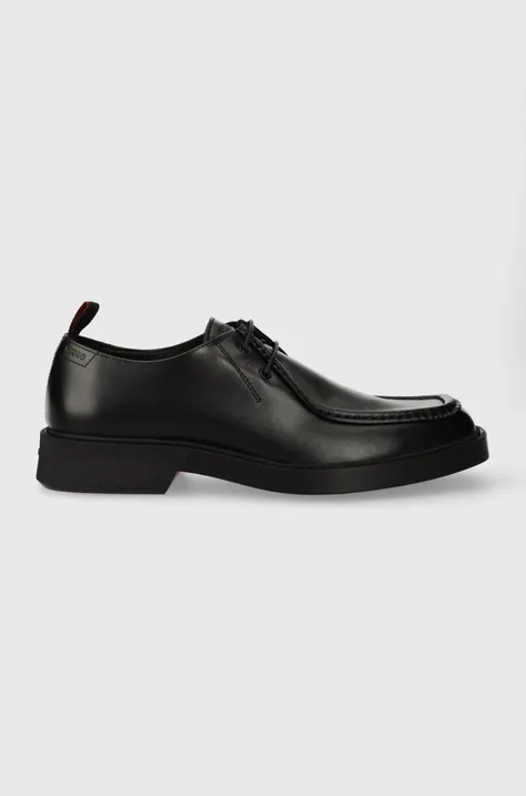Кожаные туфли HUGO Iker мужские цвет чёрный 50512736