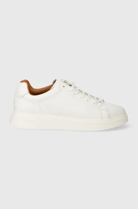 Kožené sneakers boty BOSS Bulton bílá barva, 50497887