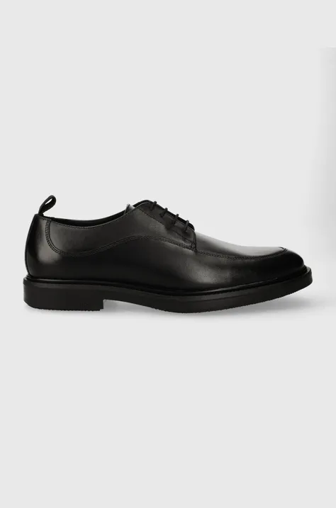 Шкіряні туфлі BOSS Larry чоловічі колір чорний 50511939
