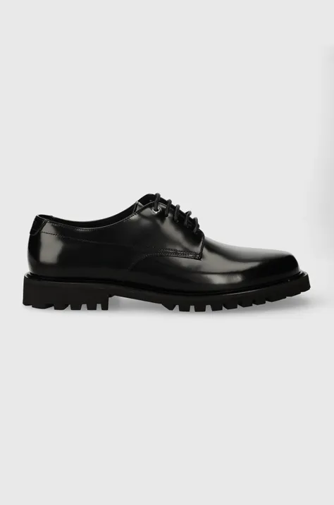 Шкіряні туфлі BOSS Richayl чоловічі колір чорний 50512936