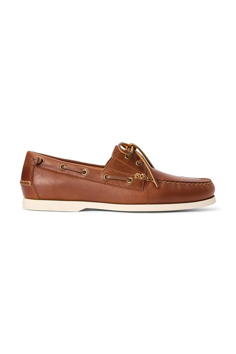 Kožené mokasíny Polo Ralph Lauren Merton Boat pánské, hnědá barva, 803932996002