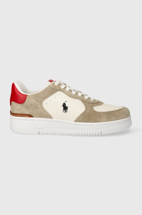 Kožené sneakers boty Polo Ralph Lauren Masters Crt béžová barva, 809923935003