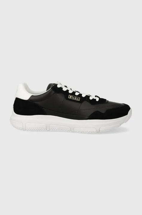 Kožené sneakers boty Polo Ralph Lauren Spa Racer100 černá barva, 809931239002