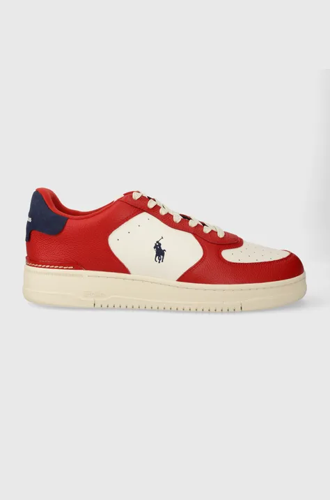 Δερμάτινα αθλητικά παπούτσια Polo Ralph Lauren Masters Crt χρώμα: κόκκινο, 809931571002