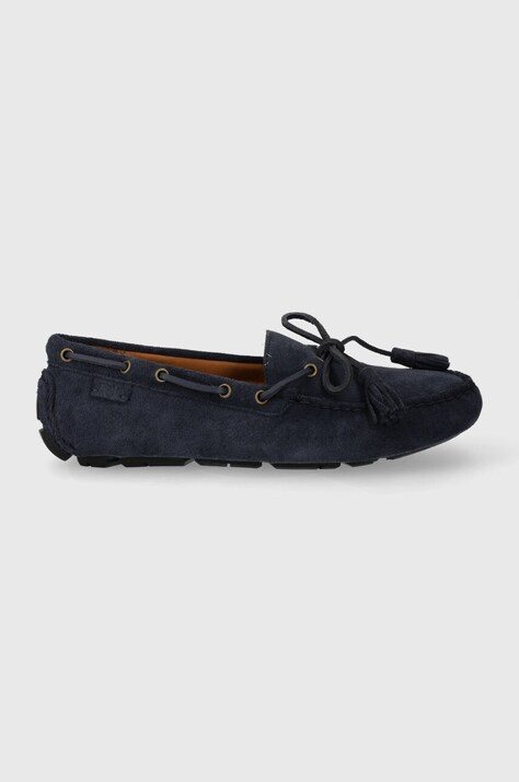 Polo Ralph Lauren mocasini din piele intoarsa Anders Tie barbati, culoarea albastru marin, 803916580003