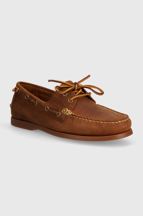 Μοκασίνια nubuck Polo Ralph Lauren Merton Boat χρώμα: καφέ, 803932219002