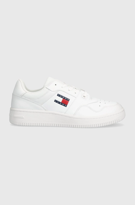 Tommy Jeans sneakersy skórzane TJM RETRO BASKET ESS kolor biały EM0EM01395