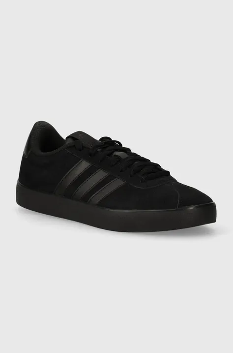 Замшеві кросівки adidas COURT колір чорний ID9184