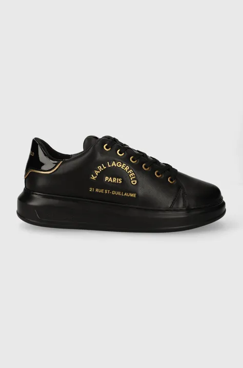 Kožené sneakers boty Karl Lagerfeld KAPRI MENS černá barva, KL52539
