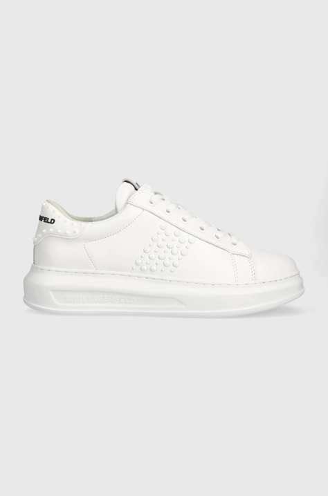 Kožené sneakers boty Karl Lagerfeld KAPRI MENS bílá barva, KL52574