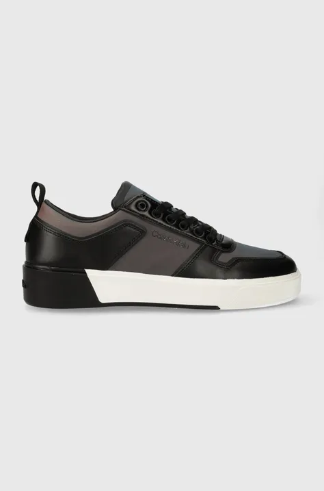 Αθλητικά Calvin Klein LOW TOP LACE UP W/ HEATBOND PET χρώμα: μαύρο, HM0HM01290