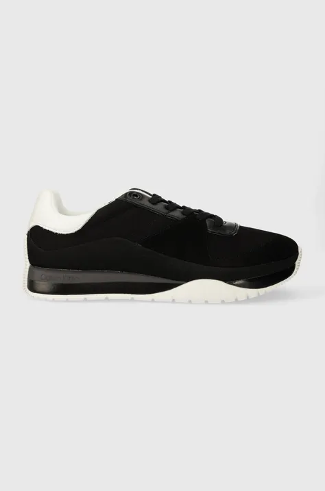 Sneakers boty Calvin Klein LOW TOP LACE UP černá barva, HM0HM01286