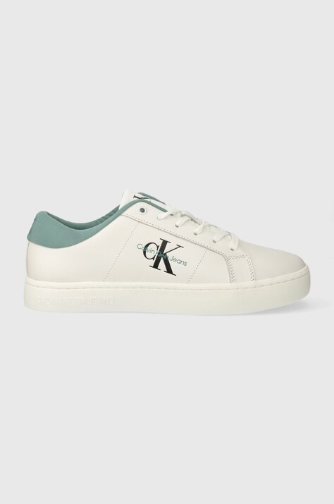 Кожаные кроссовки Calvin Klein Jeans CLASSIC CUPSOLE LOW ML LTH цвет белый YM0YM00864