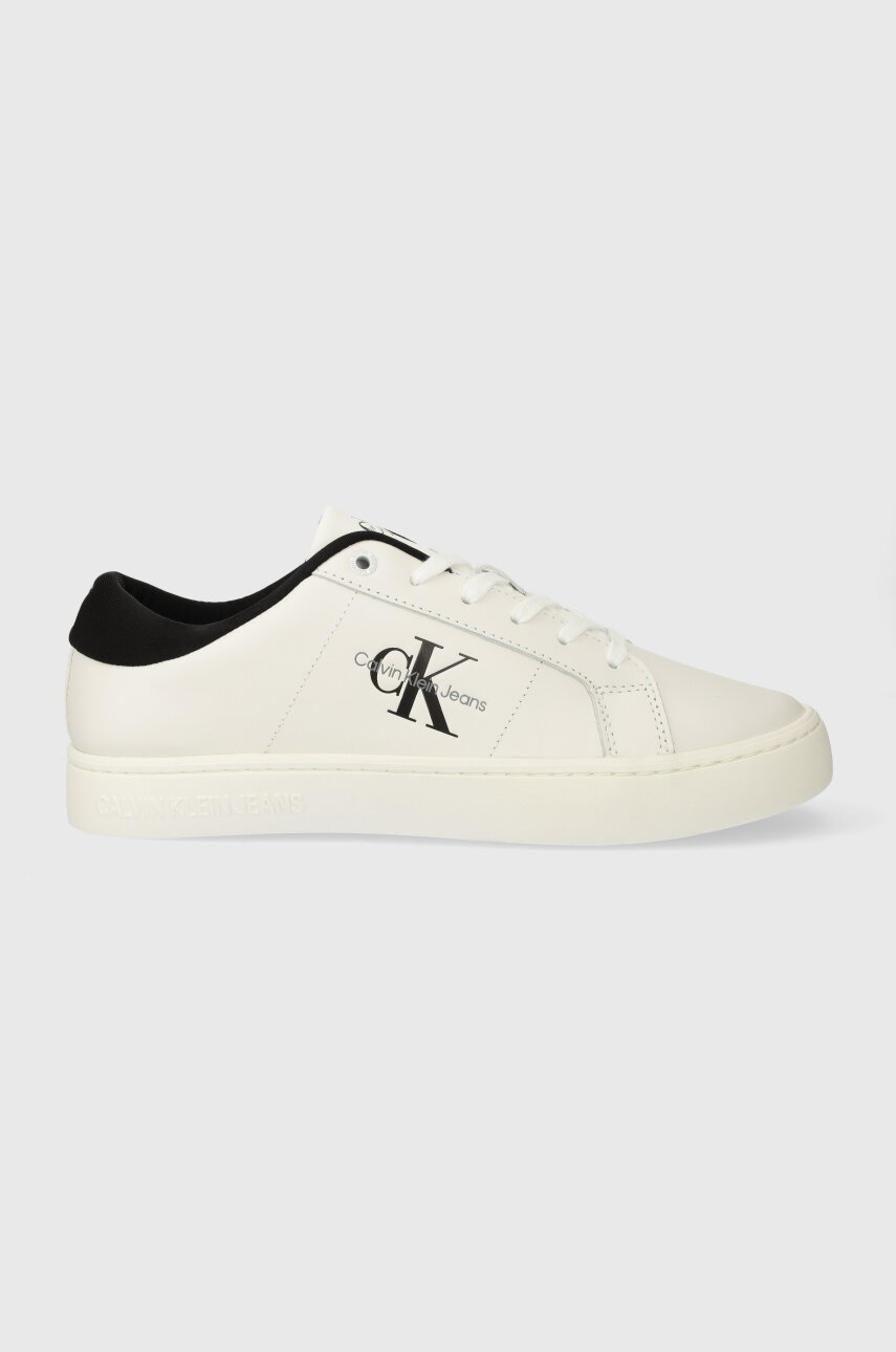 Calvin Klein Jeans sneakers din piele CLASSIC CUPSOLE LOW ML LTH culoarea alb, YM0YM00864