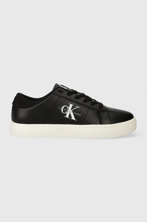 Δερμάτινα αθλητικά παπούτσια Calvin Klein Jeans CLASSIC CUPSOLE LOW ML LTH χρώμα: μαύρο, YM0YM00864