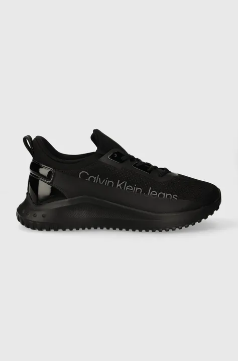 Calvin Klein Jeans sneakers EVA RUN SLIPON LACE MIX IN LUM culoarea negru, YM0YM00870