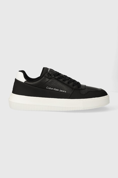 Tenisky Calvin Klein Jeans CHUNKY CUPSOLE LOW LTH IN SAT čierna farba, YM0YM00873