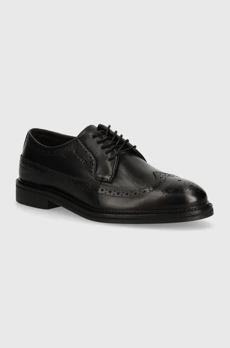 Kožne cipele Gant Bidford za muškarce, boja: crna, 28631465.G00
