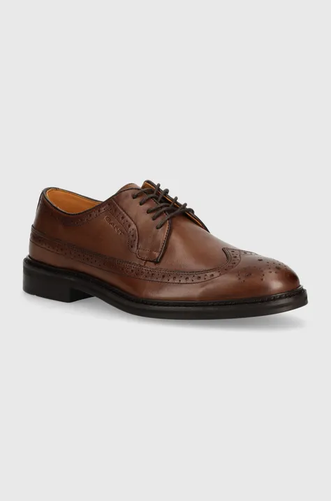 Kožne cipele Gant Bidford za muškarce, boja: smeđa, 28631465.G45