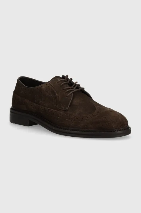 Gant pantofi de piele intoarsa Bidford barbati, culoarea maro, 28633464.G462