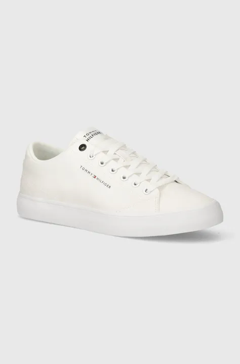Πάνινα παπούτσια Tommy Hilfiger TH HI VULC LOW CANVAS χρώμα: άσπρο, FM0FM04882