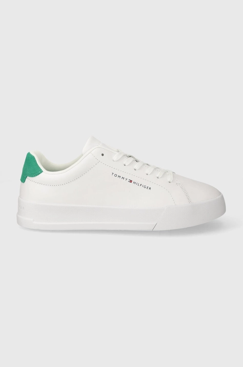 Kožené sneakers boty Tommy Hilfiger TH COURT LEATHER bílá barva, FM0FM04971