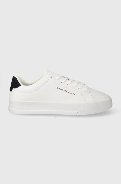 Δερμάτινα αθλητικά παπούτσια Tommy Hilfiger TH COURT LEATHER χρώμα: άσπρο, FM0FM04971