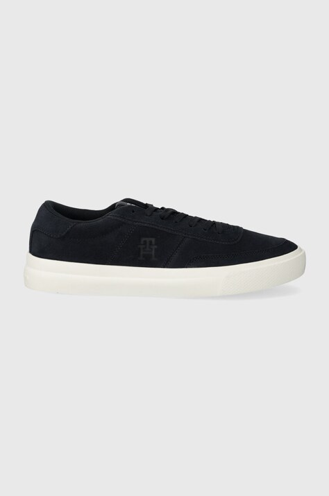Tommy Hilfiger sneakers din piele intoarsă TH CUPSET SUEDE culoarea albastru marin, FM0FM04977