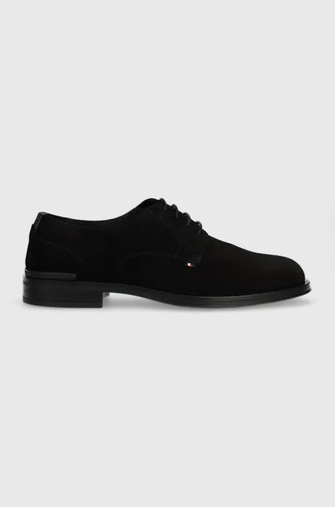 Cipele od brušene kože Tommy Hilfiger CORE TEXTURED SDE SHOE za muškarce, boja: crna, FM0FM04991