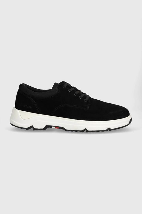 Tommy Hilfiger sneakers din piele intoarsă CASUAL HYBRID SUEDE culoarea negru, FM0FM04996