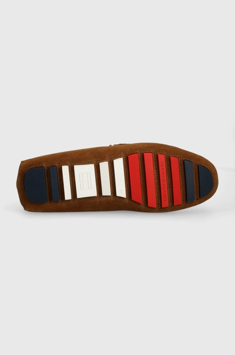 Tommy Hilfiger mokasyny zamszowe TH CLASSIC SUEDE DRIVER męskie kolor brązowy FM0FM05000