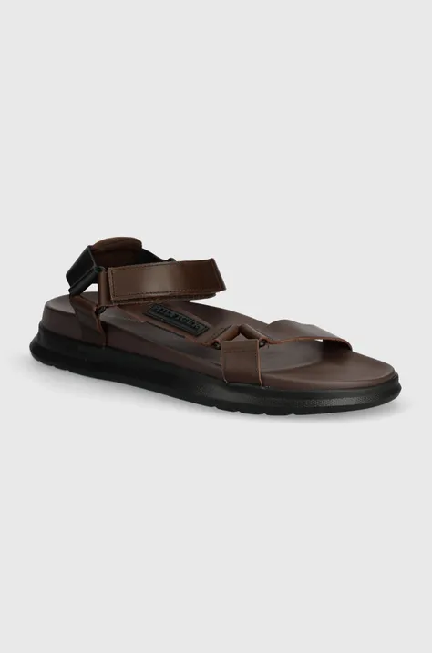 Кожаные сандалии Tommy Hilfiger D DENSITY STRAP SANDAL мужские цвет коричневый FM0FM05006