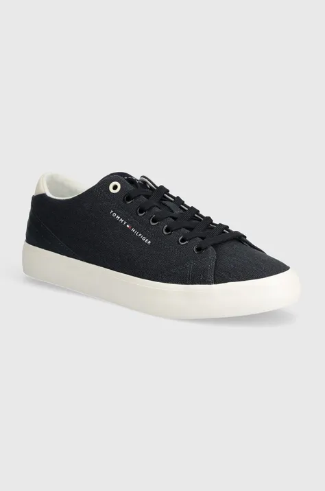 Tenisky Tommy Hilfiger TH HI VULC LOW SUMMER CVS pánske, tmavomodrá farba, FM0FM05056