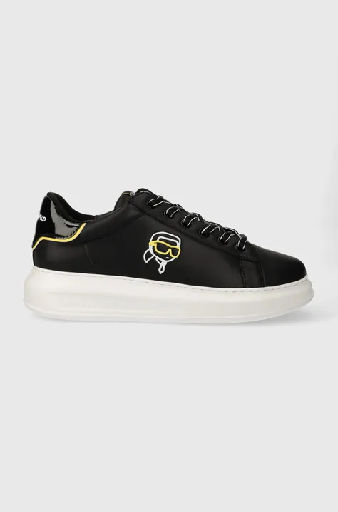 Kožené sneakers boty Karl Lagerfeld KAPRI MENS černá barva, KL52578