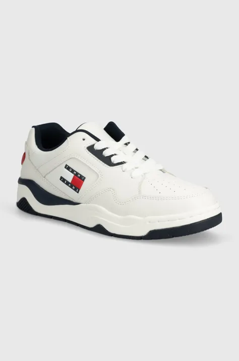 Sneakers boty Tommy Jeans TJM LOGO EXECUTION BASKET bílá barva, EM0EM01379