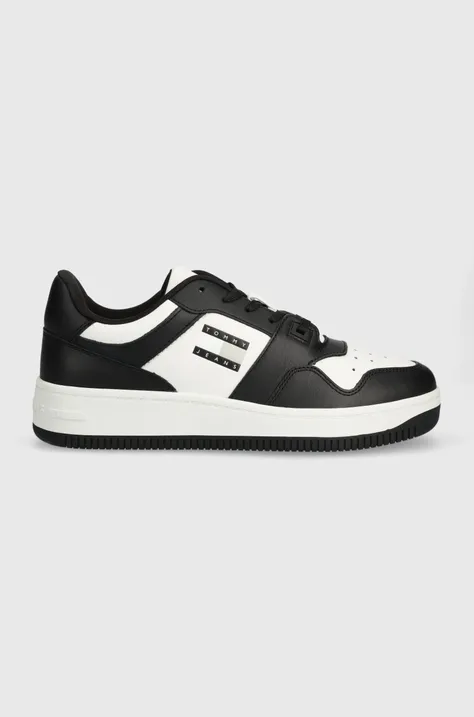 Δερμάτινα αθλητικά παπούτσια Tommy Jeans TJM BASKET LEATHER χρώμα: μαύρο, EM0EM01378