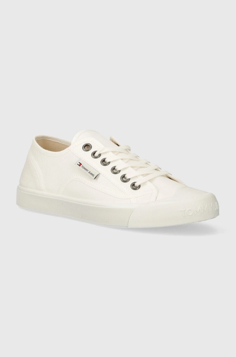 Tommy Jeans tenisówki TJM FLEXIBLE OUTSOLE LACE UP męskie kolor biały EM0EM01425