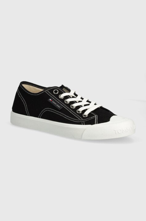 Tommy Jeans tenisi TJM FLEXIBLE OUTSOLE LACE UP barbati, culoarea negru, EM0EM01425