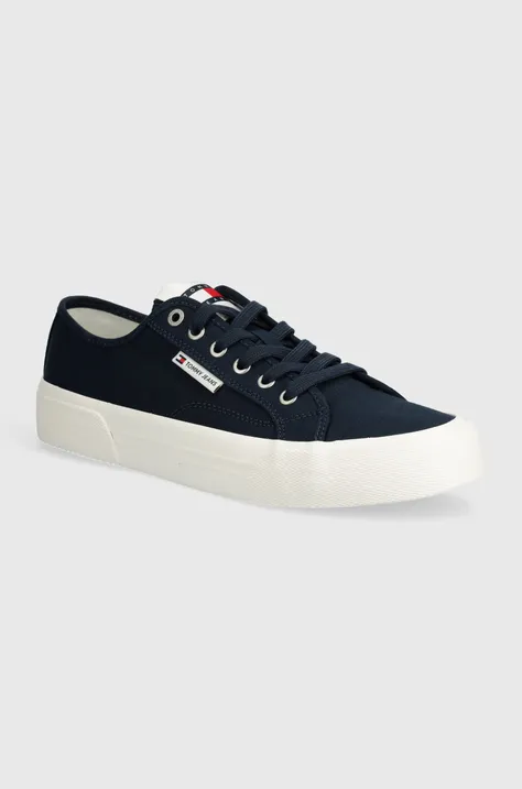 Tenisky Tommy Jeans TJM LACE UP CANVAS COLOR pánske, tmavomodrá farba, EM0EM01365